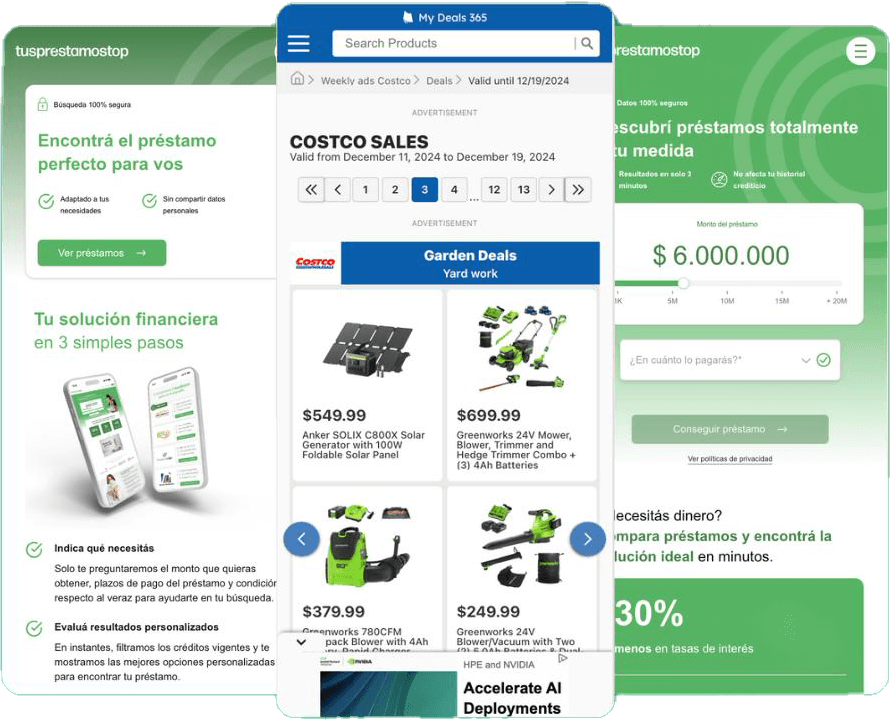 banner offers platform "365 ofertas" and "tus prestámos top"